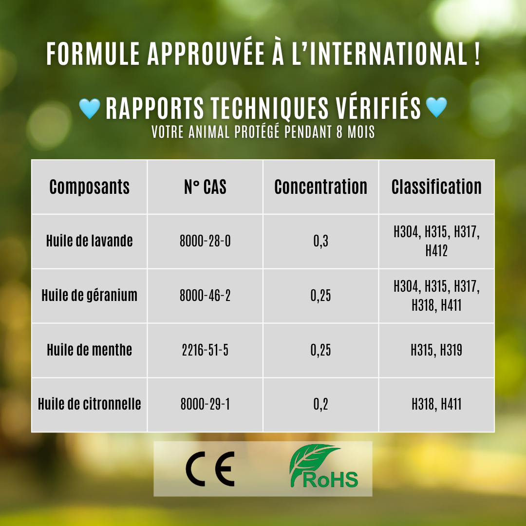 Collier antiparasitaire 100 % naturel